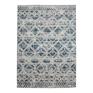 Livigno 1243 Transitional Geometric Blue Polypropylene Area Rug 3'3&quot x 4'11&quot