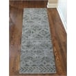 Livigno 1243 Transitional Geometric Green Runner Polypropylene Area Rug 2'2