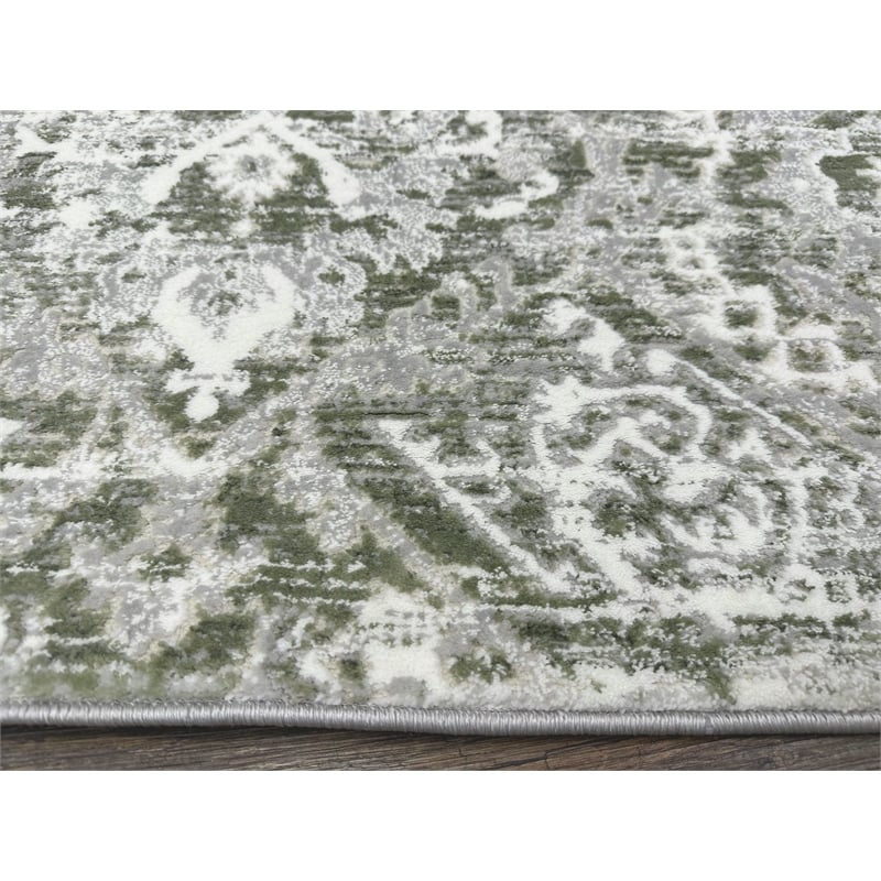 Livigno 1244 Transitional Abstract Green 8x10 Area Rug