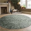 Livigno 1244 Transitional Abstract Green Round Polypropylene Area Rug 5'3