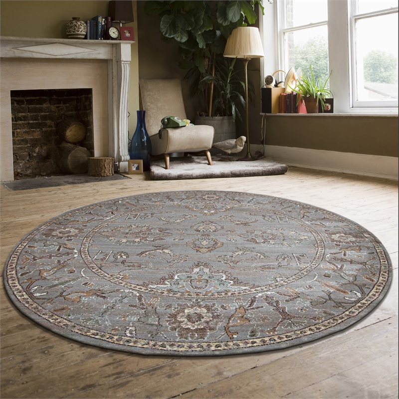 Radici USA Colosseo Traditional Distressed Floral Gray 5'3