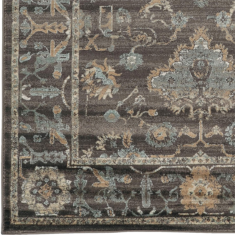Radici USA Colosseo Traditional Distressed Floral Brown 5'3