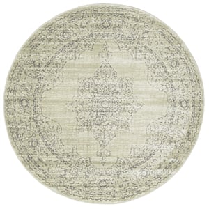 Radici USA Colosseo Traditional Medallion Beige 5'3&quot Round Polypropylene Area Rug