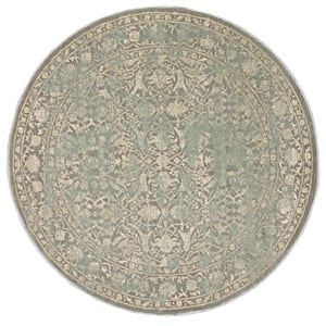 Radici USA Colosseo Traditional Distressed Gray 5'3&quot Round Polypropylene Area Rug