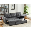 Infini Reversible Fabric Sleeper Sofa & Storage Chaise Set in Dark Gray