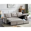 Infini Reversible Fabric Sleeper Sofa & Storage Chaise Set in Light Gray