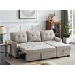 Infini Reversible Fabric Sleeper Sofa & Storage Chaise Set in Light Gray