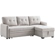 Infini Reversible Fabric Sleeper Sofa & Storage Chaise Set in Light Gray