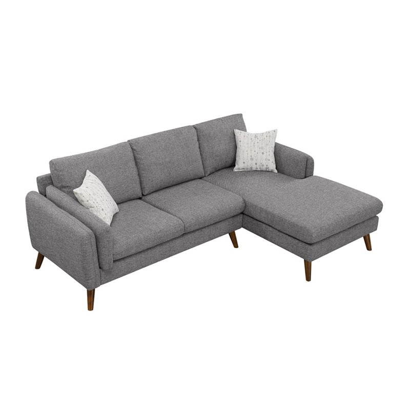 Infini Right Sided Fabric Sofa & Chaise Set in Gray