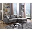 Infini Right Sided Fabric Sofa & Chaise Set in Gray