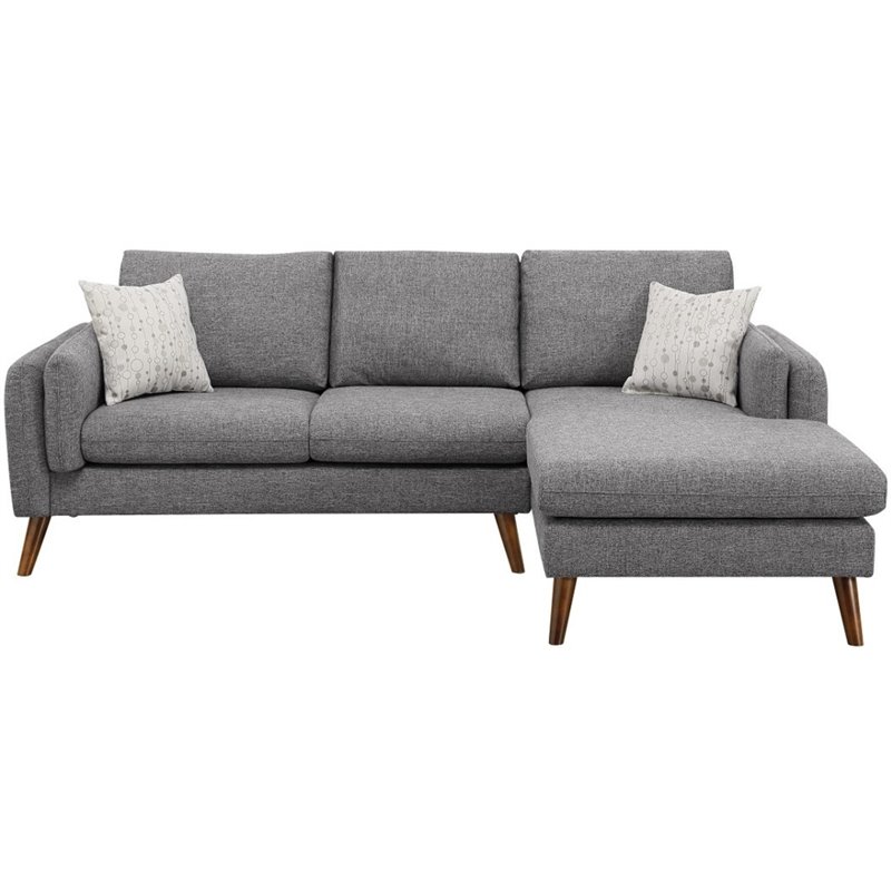 Infini Right Sided Fabric Sofa & Chaise Set in Gray