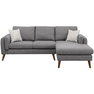 Infini Right Sided Fabric Sofa & Chaise Set in Gray