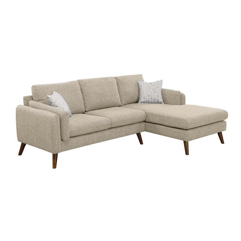 Infini Right Sided Fabric Sofa & Chaise Set in Ivory