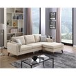 Infini Right Sided Fabric Sofa & Chaise Set in Ivory