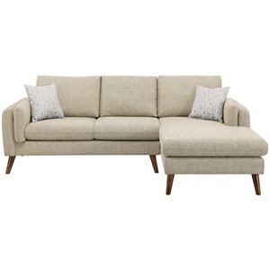 Infini Right Sided Fabric Sofa & Chaise Set in Ivory