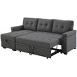 Infini Reversible Fabric Sleeper Storage Sectional in Dark Gray