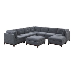 Infini Furnishings 9-piece 134&quotx134&quot Chenille Modular Sectional in Ash Gray