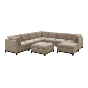 Infini Furnishings 9-piece 134&quotx134&quot Chenille Modular Sectional in Camel Brown