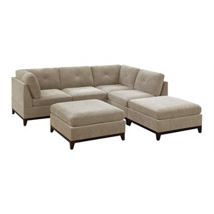Infini Furnishings 6-piece 104&quotx104&quot Chenille Modular Sectional in Camel Brown