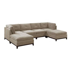 Infini Furnishings 6-piece 134&quotx74&quot Chenille Modular Sectional in Camel Brown