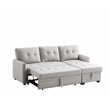 Infini Reversible Fabric Sleeper Sofa & Storage Chaise Set in Light Gray