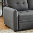 Infini Reversible Fabric Sleeper Sofa & Storage Chaise Set in Dark Gray