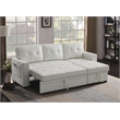 Infini Reversible Faux Leather Pocket Sleeper Sofa in White
