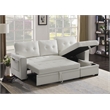 Infini Reversible Faux Leather Pocket Sleeper Sofa in White