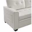 Infini Reversible Faux Leather Pocket Sleeper Sofa in White