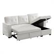 Infini Reversible Faux Leather Pocket Sleeper Sofa in White