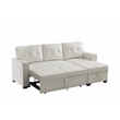 Infini Reversible Faux Leather Pocket Sleeper Sofa in White