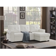 Infini Reversible Faux Leather Pocket Sleeper Sofa in White