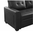 Reversible Faux Leather Pocket Sleeper Sofa in Black