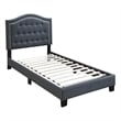 Upholstered Bed Frame with Tufted Button Nailhead Headboard - Charcoal Full Size
