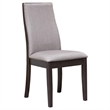 7 Pcs Set Extendable Leaf Dining Table with 6 Wooden Gray Fabric Chairs