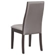 7 Pcs Set Extendable Leaf Dining Table with 6 Wooden Gray Fabric Chairs