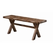 6 Pcs Wooden Dining Set - X-Shaped Dining Table and Bench with 4 Wood Chairs