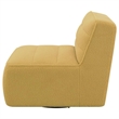 Sherpa Accent Teddy Fabric 360-degree Swivel Armless Chair in Mustard