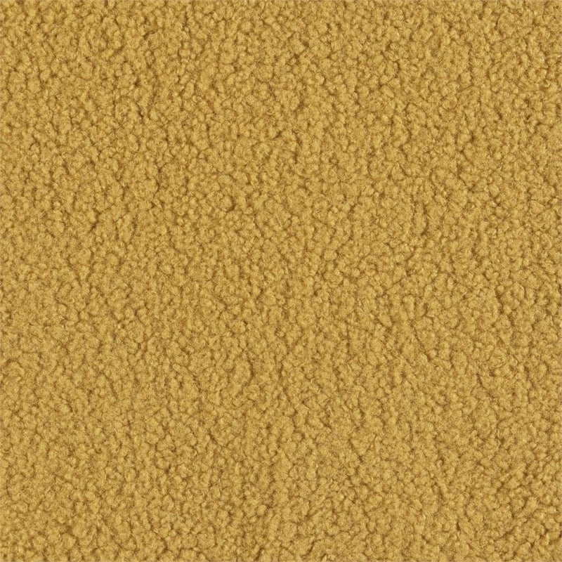 Sherpa Accent Teddy Fabric 360-degree Swivel Armless Chair in Mustard