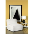 Sherpa Accent Teddy Fabric 360-degree Swivel Armless Chair in White