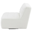 Sherpa Accent Teddy Fabric 360-degree Swivel Armless Chair in White