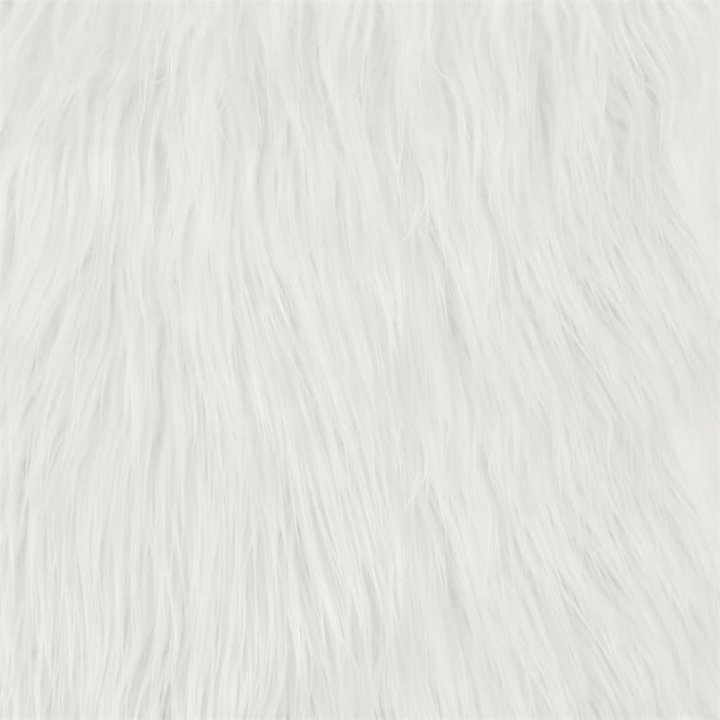 Faux Sheep-fur Upholstered Accent Chair with Metal Arm