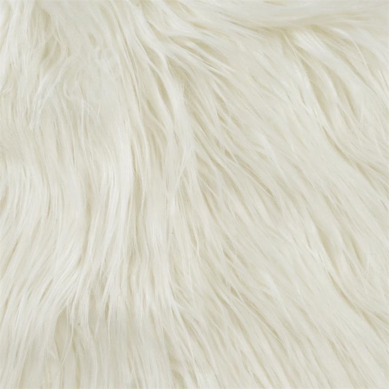 Faux Sheep-fur Upholstered Accent Chair with Clear Acrylic Legs Design