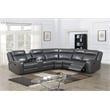INFINI FURNISHINGS Vegan Leather Motion Reclining Sofa Sectional in Taupe