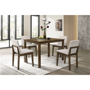 5 Pieces Casual Wooden Dining Set- Dining Room Table and 4 Kitchen Chairs