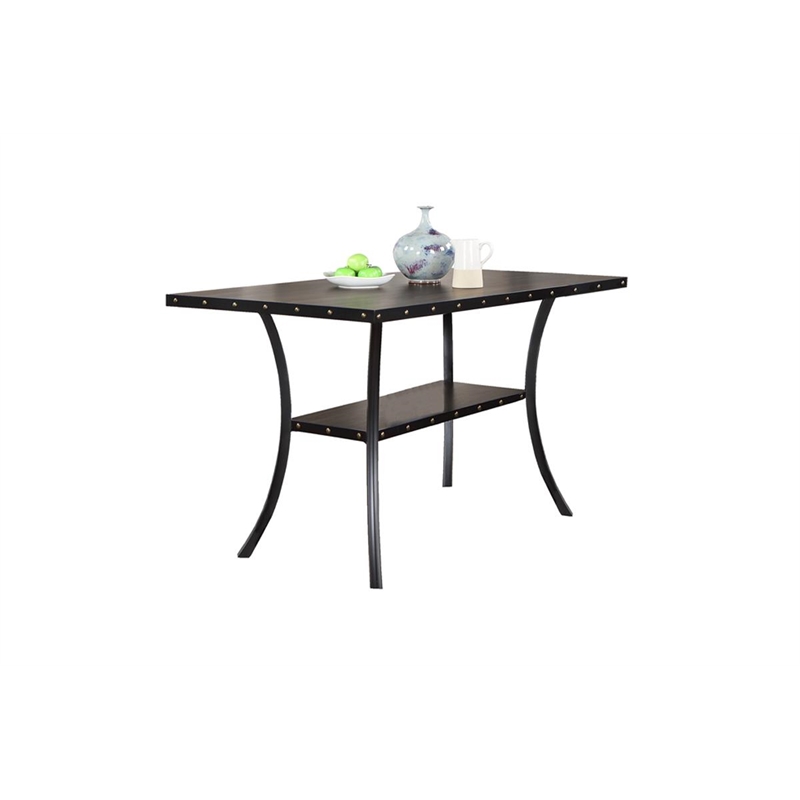 7 Pieces Casual Wooden Counter Height Dining Set- Dining Room Table and 6 Chairs