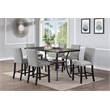 7 Pieces Casual Wooden Counter Height Dining Set- Dining Room Table and 6 Chairs