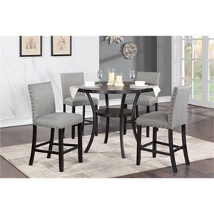 5 Pieces Counter Height Wooden Dining Set- Dining Table & 4 Kitchen Chairs