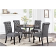 5 Pieces Casual Wooden Dining Set- Dining Room Round Table and 4 Kitchen Chairs