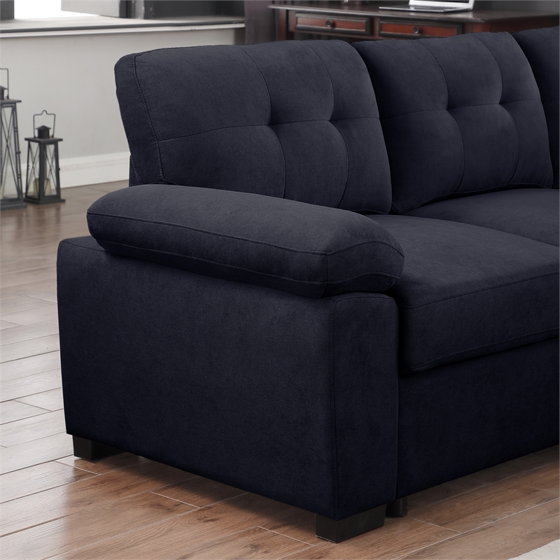 U-Shaped Sleeper Sectional Sofa Pull Out Bed Storage Chaise Seats 6 Sofabed